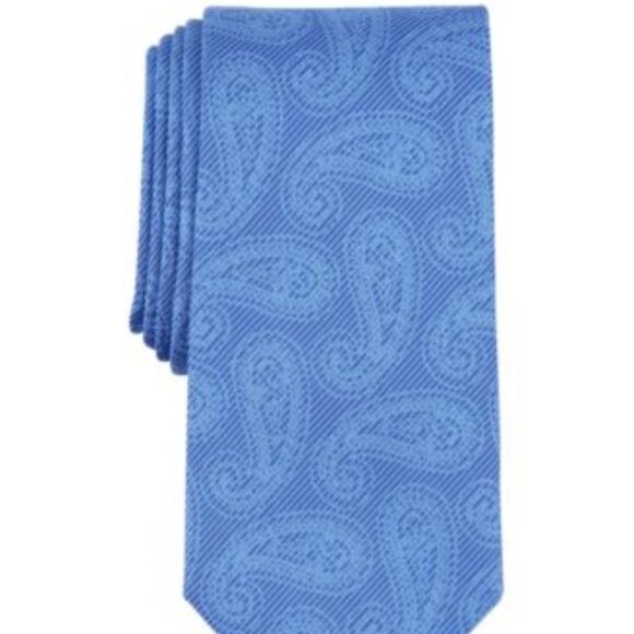 Michael Kors Mens Adkins Paisley Tie Blue ONE SIZE - Picture 1 of 1